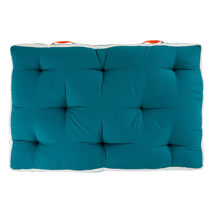 Coussin de sol d'extérieur "Yucatan" bleu canard 120x80cm