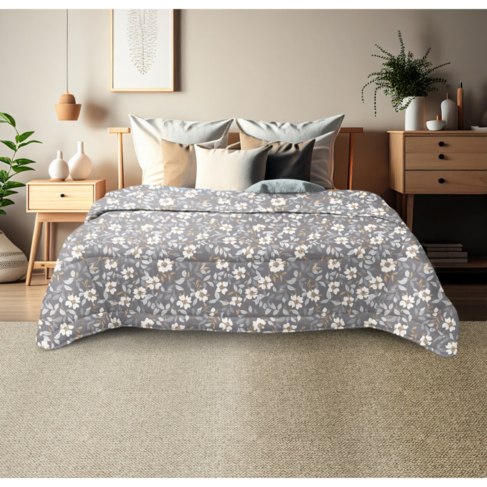 TRAPUNTA INVERNALE MATRIMONIALE ELEGANT GRIGIO PRODOTTO ITALIANO