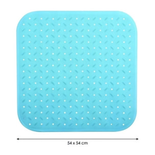 Tapis Fond de douche antidérapant Caoutchouc CLASS 54x54cm Bleu Ciel MSV