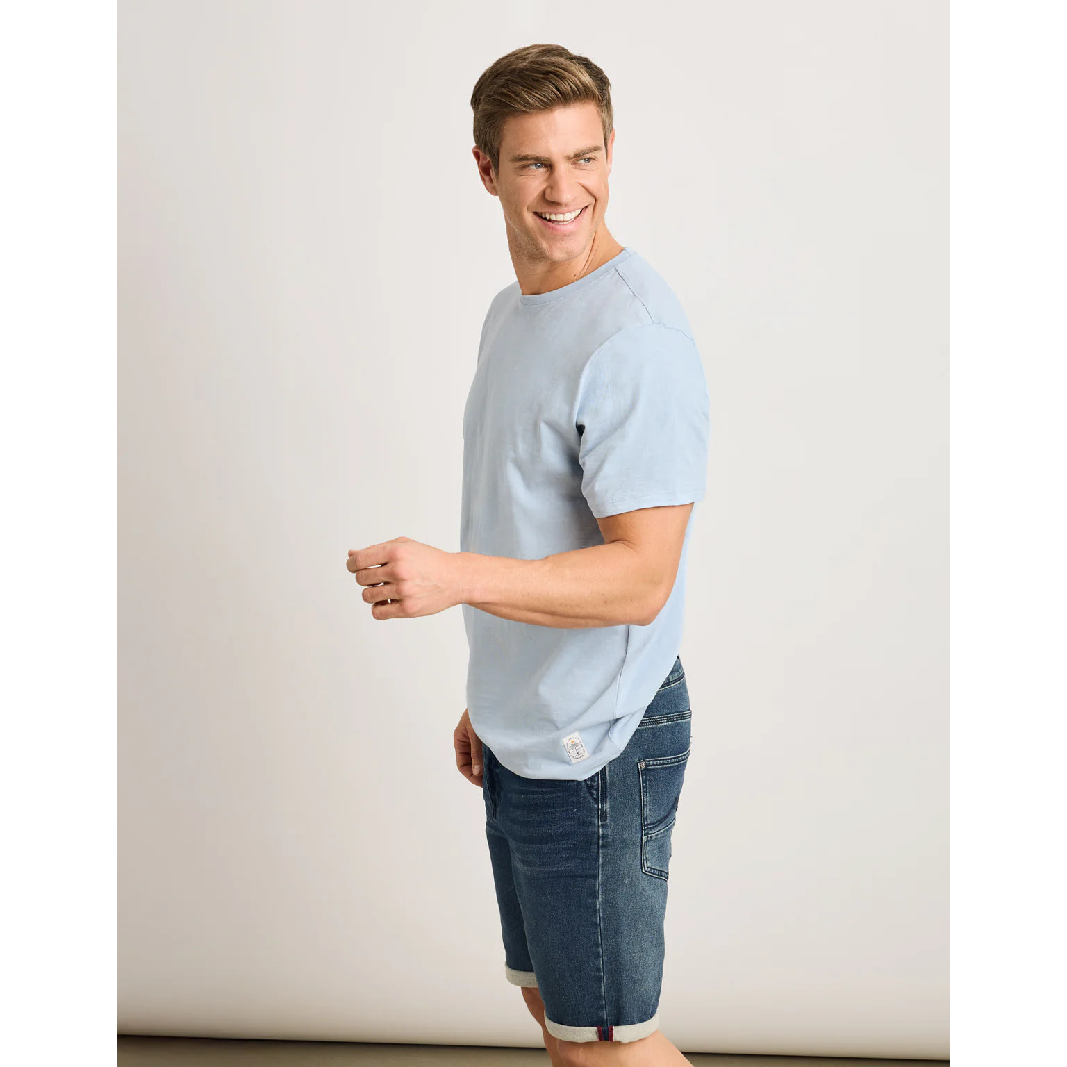 Camiseta Manga Corta Azul Celeste - Basili