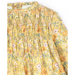 Vestido flores mostaza