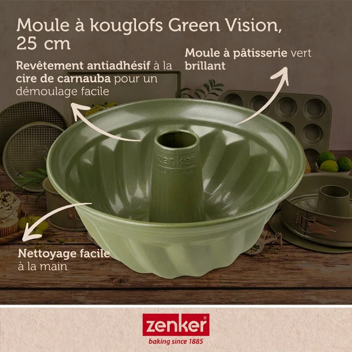 Moule à kouglof 25 cm Zenker Green Vision