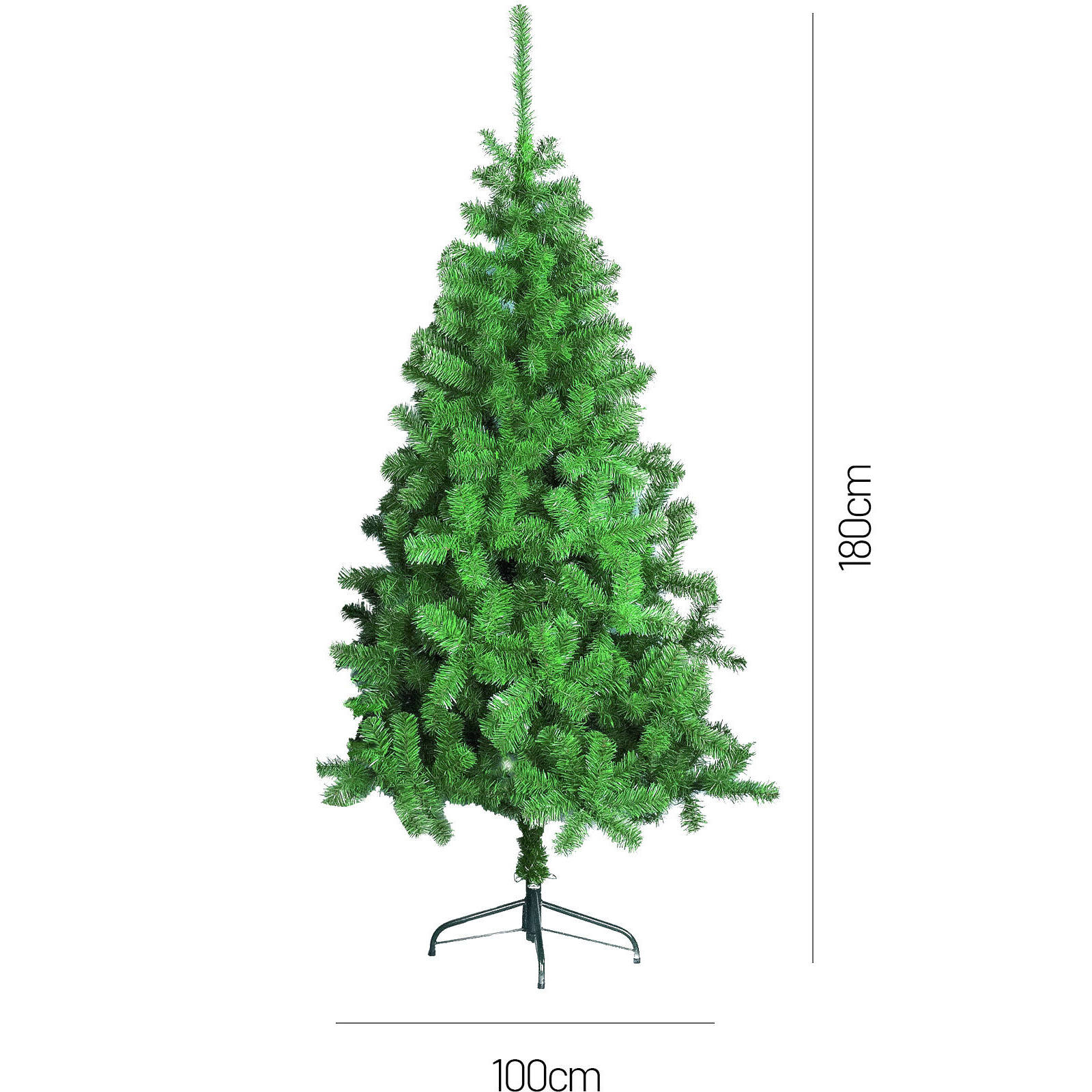 Albero di Natale 180 cm Santa Claus, Pino artificiale, Albero effetto reale, Alberello natalizio extra folto, 101x101 h180 cm, Verde