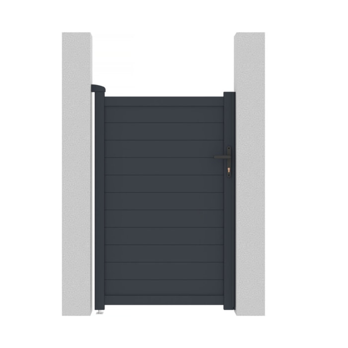Portillon aluminium "Marc" - 101.2 x 155.9 cm - Gris