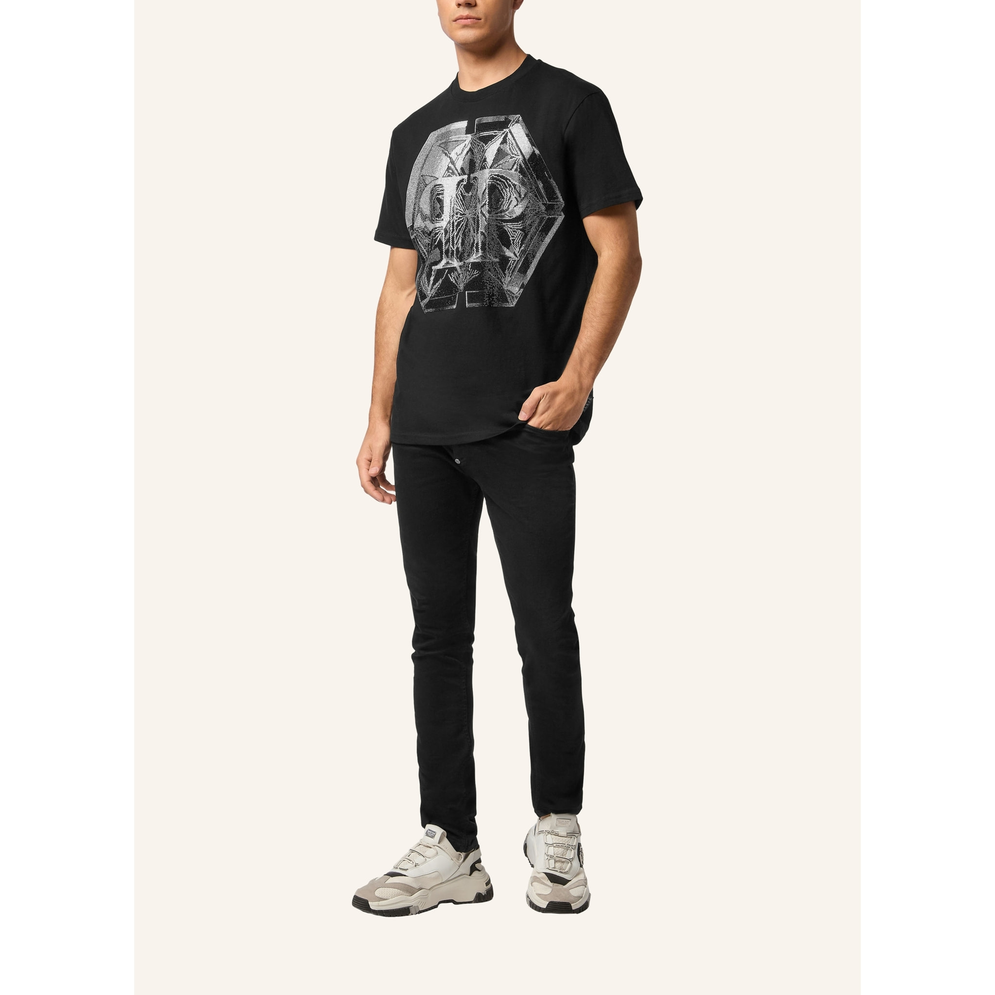 PHILIPP PLEIN T-Shirt Round Neck Ss HEXAGON