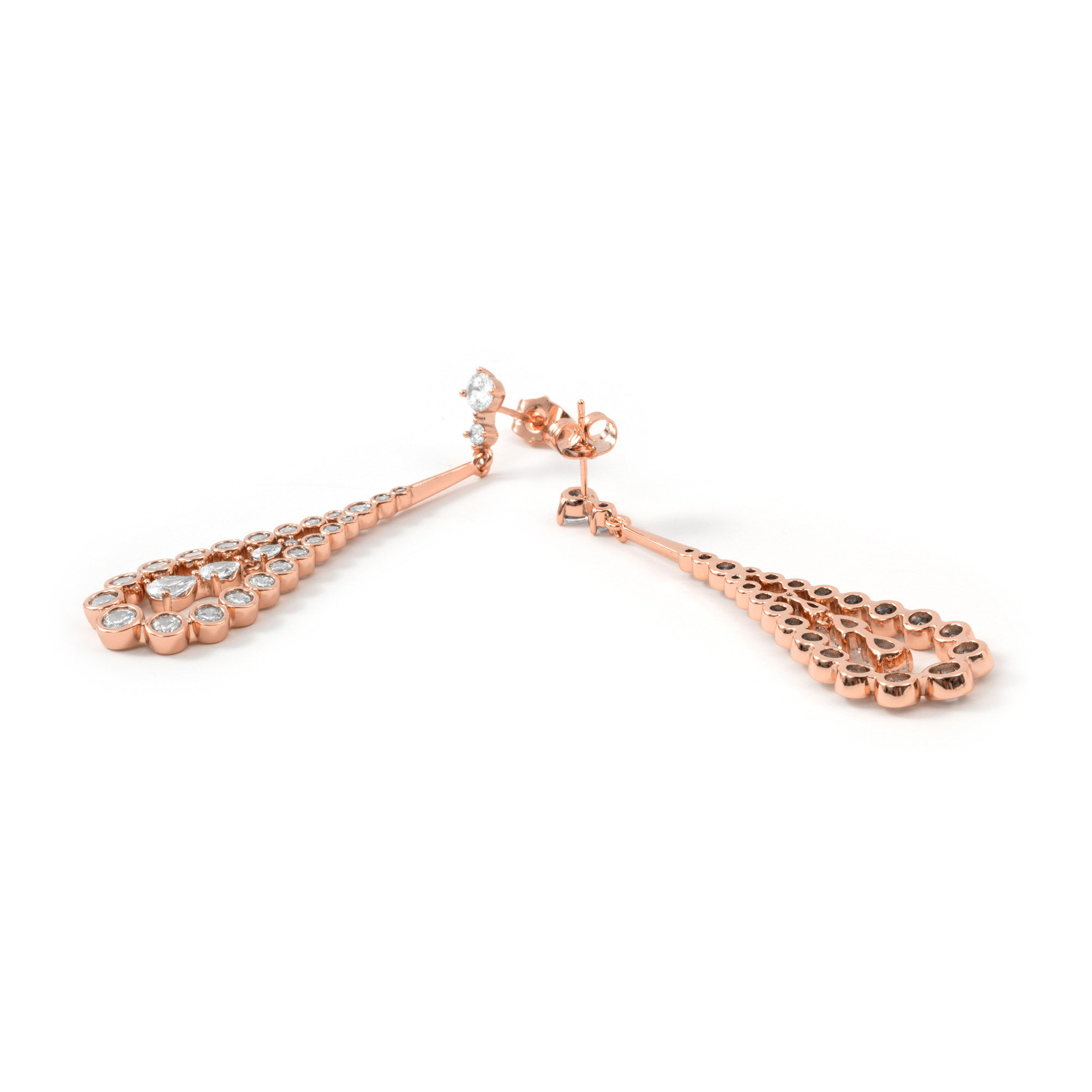 Pendientes Nyex acabado oro rosa 18k
