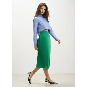 Camicia crop a righe