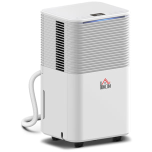 Deshumidificador 10L/día, Depósito 2L, Silencioso, Deshumidificador Eléctrico con 3 Modos, Pantalla LED, Temporizado 24 H, Bloqueo Infantil y Drenaje Continuo, hasta 8-12㎡, Blanco