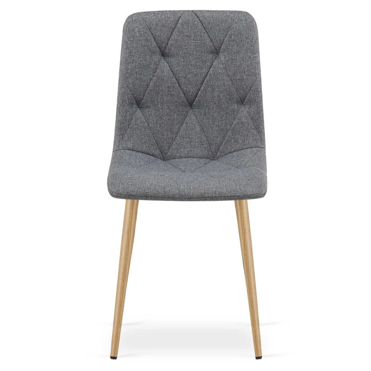 Set di 2 sedie Libra in tessuto grigio scuro e gambe effetto legno