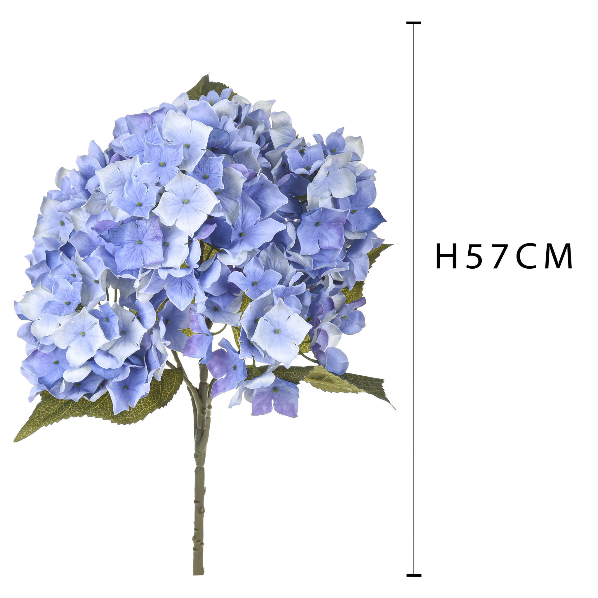 Ortensia Bush. Altezza 57 Cm - Pezzi 3 - 16X57X16cm - Colore: Blu - Bianchi Dino - Fiori Artificiali