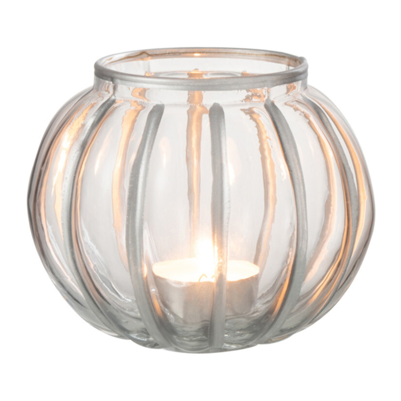 J-Line bougeoir Boule - verre - transparent/argent - small - 4 pcs