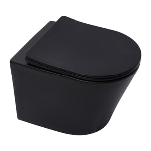 Pack WC bati-support Geberit + WC sans bride Swiss Aqua Technologies  + abattant SoftClose + plaque noire (BLINFIGEB7)