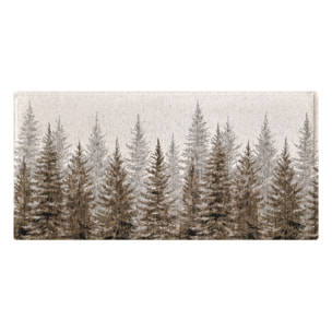 Tappeto Jacquard Ideale Cucina Ingresso Made In Italy Antiscivolo, Lavabile, Morbido Disegno Abeti Fango By Suardi