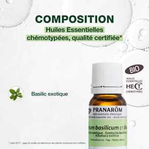 Pranarom - Huile Essentielle Basilic exotique - CT linalol - Bio - 10 ml