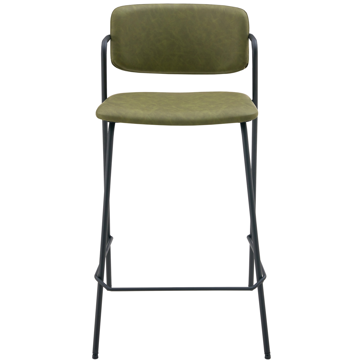 Lot de 2 tabourets de bar en simili vert LÉON