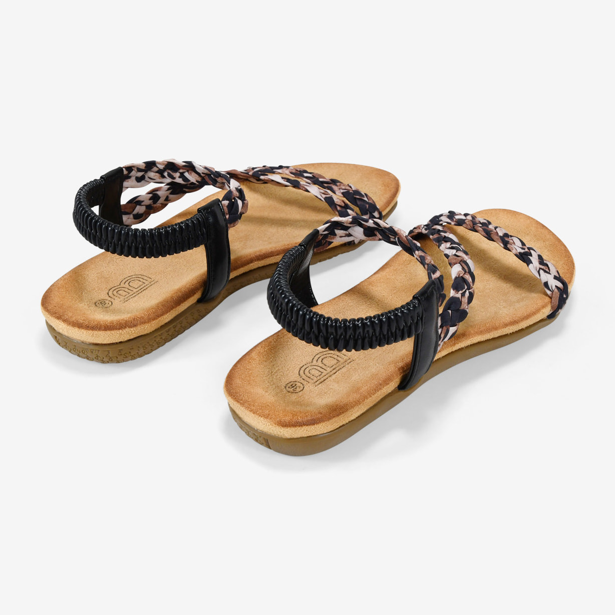 Sandalias trenzadas de leopardo