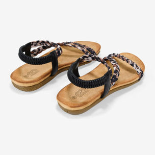 Sandalias trenzadas de leopardo