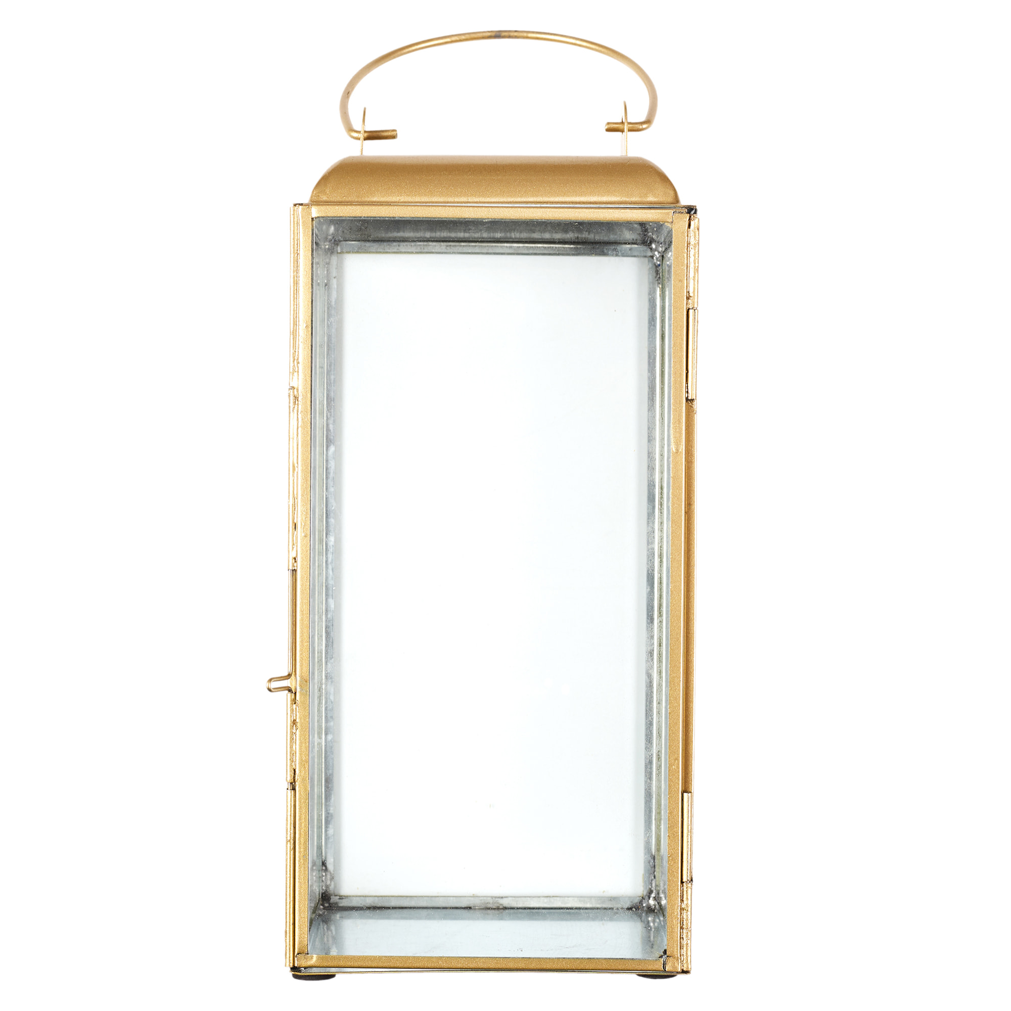 Lanterne Metal Dore Et Verre H30cm