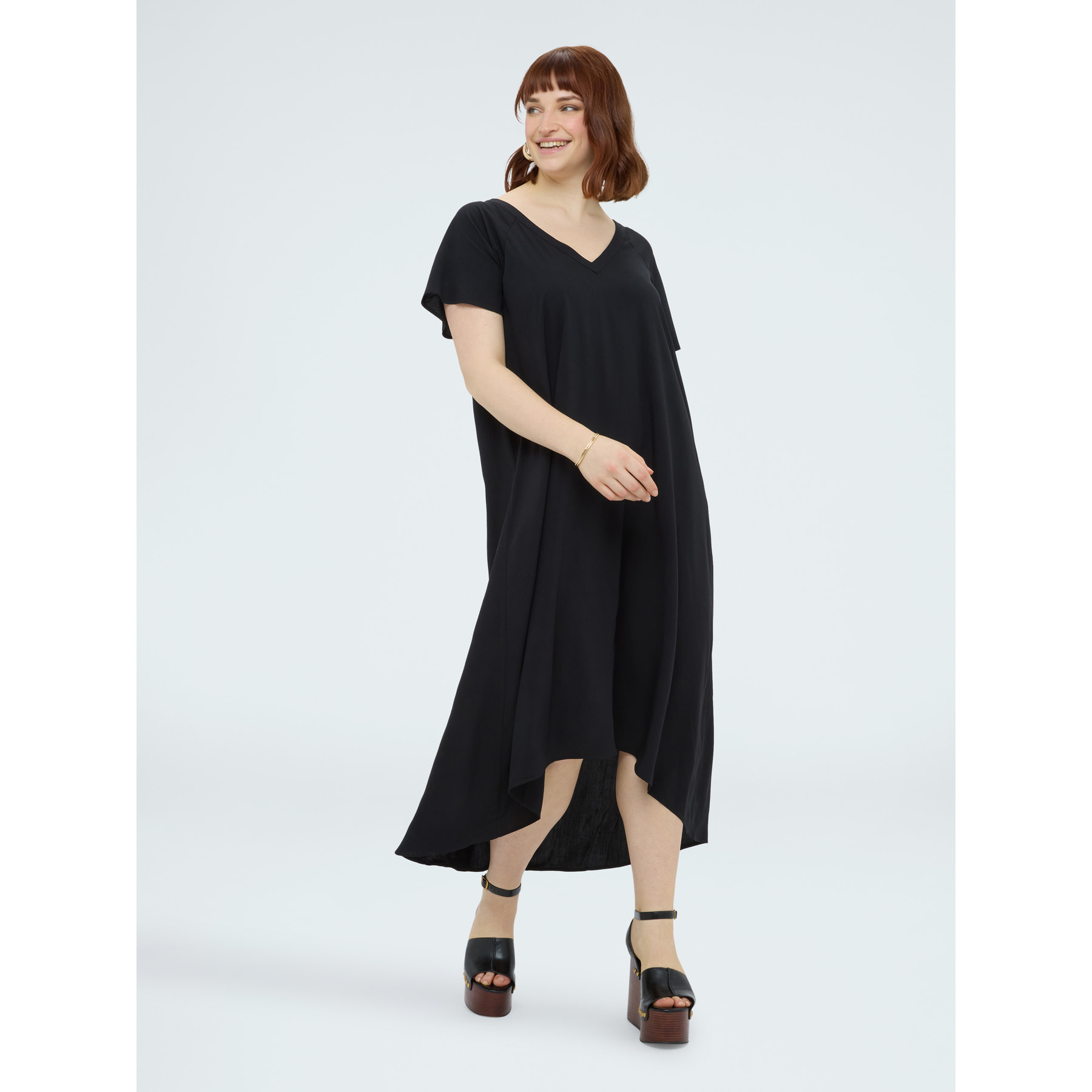 Fiorella Rubino - Vestido largo de viscosa - Negro