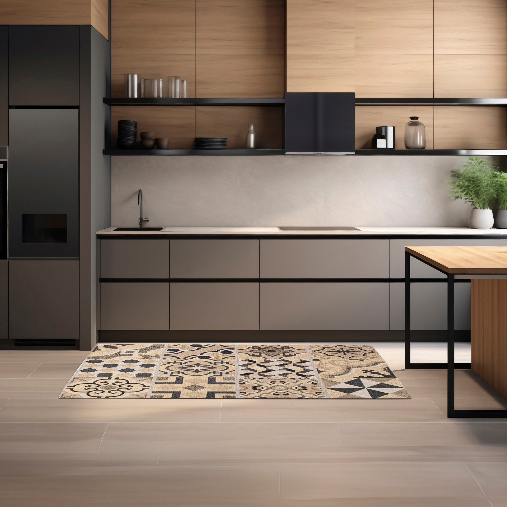 TAPPETO DA CUCINA CEMENTINE VISONE