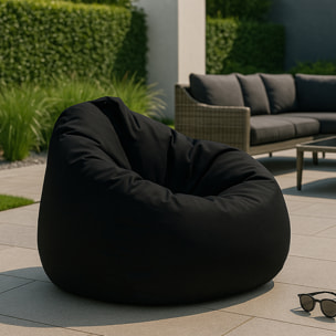 Pouf poire d'extérieur 130x115cm noir KAYAR