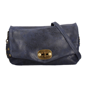 Borsa a tracolla da donna Made in Italy - Modello Floralia Lux - Pelle scamosciata - 25.0 x 15.0 x 11.0 cm