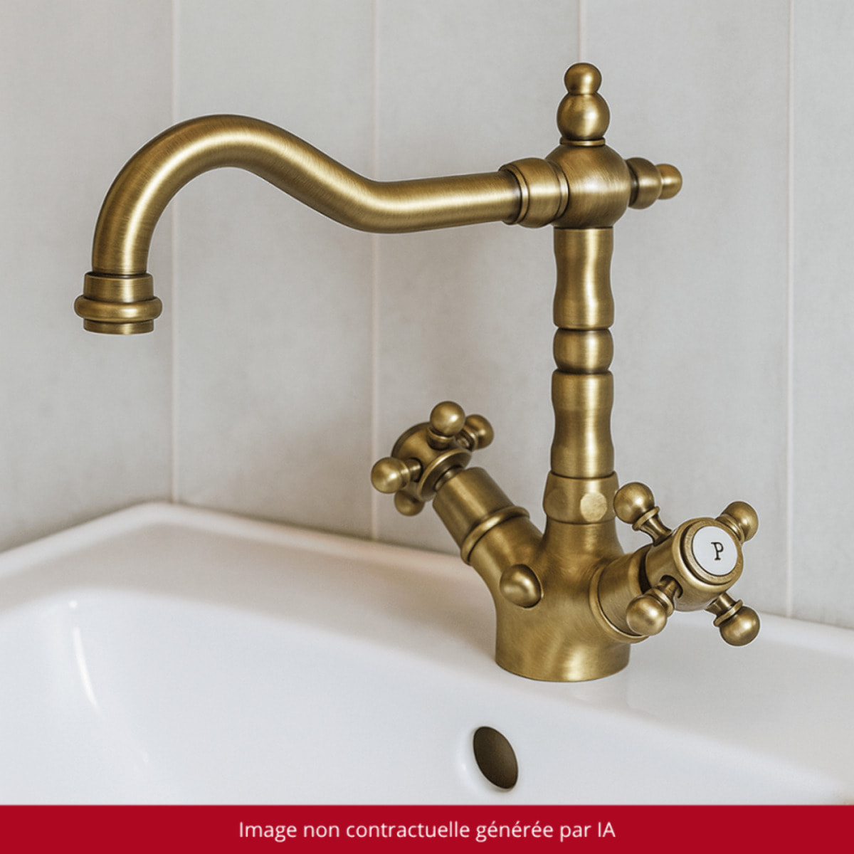 Mélangeur lavabo bec rétro PAINI Tiffany Vieux Bronze