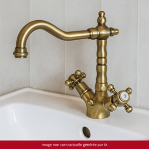 Mélangeur lavabo bec rétro PAINI Tiffany Vieux Bronze