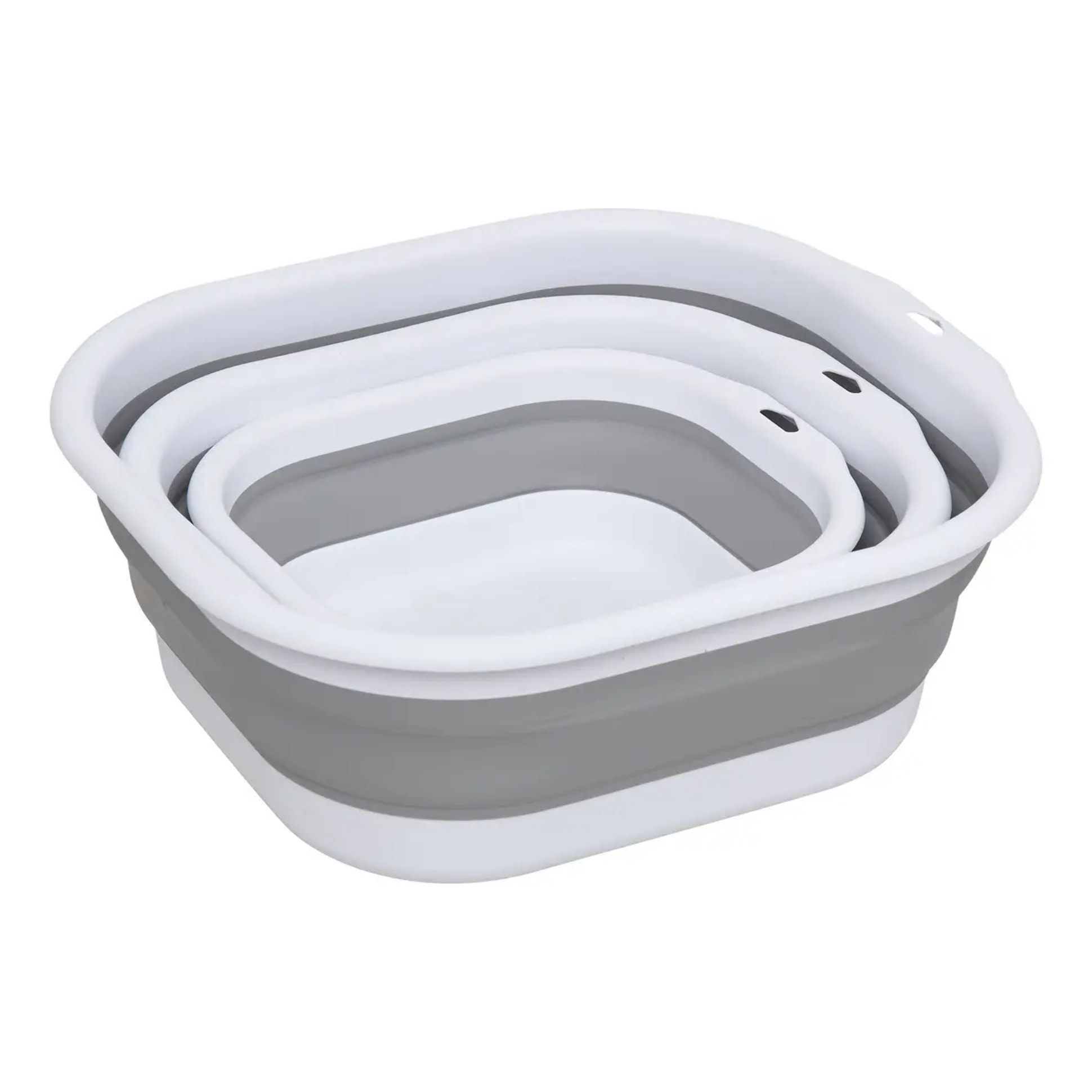 Lot de 3 Bassines Retractable Grises 3+5+10L