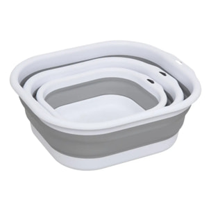 Lot de 3 Bassines Retractable Grises 3+5+10L