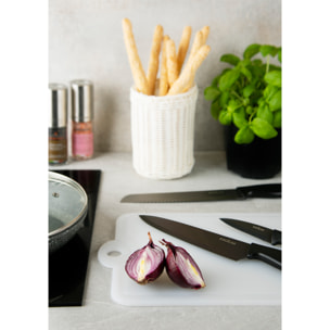 Set 3 couteaux Utility + Chef Excelsa – Titanium, Acier Noir