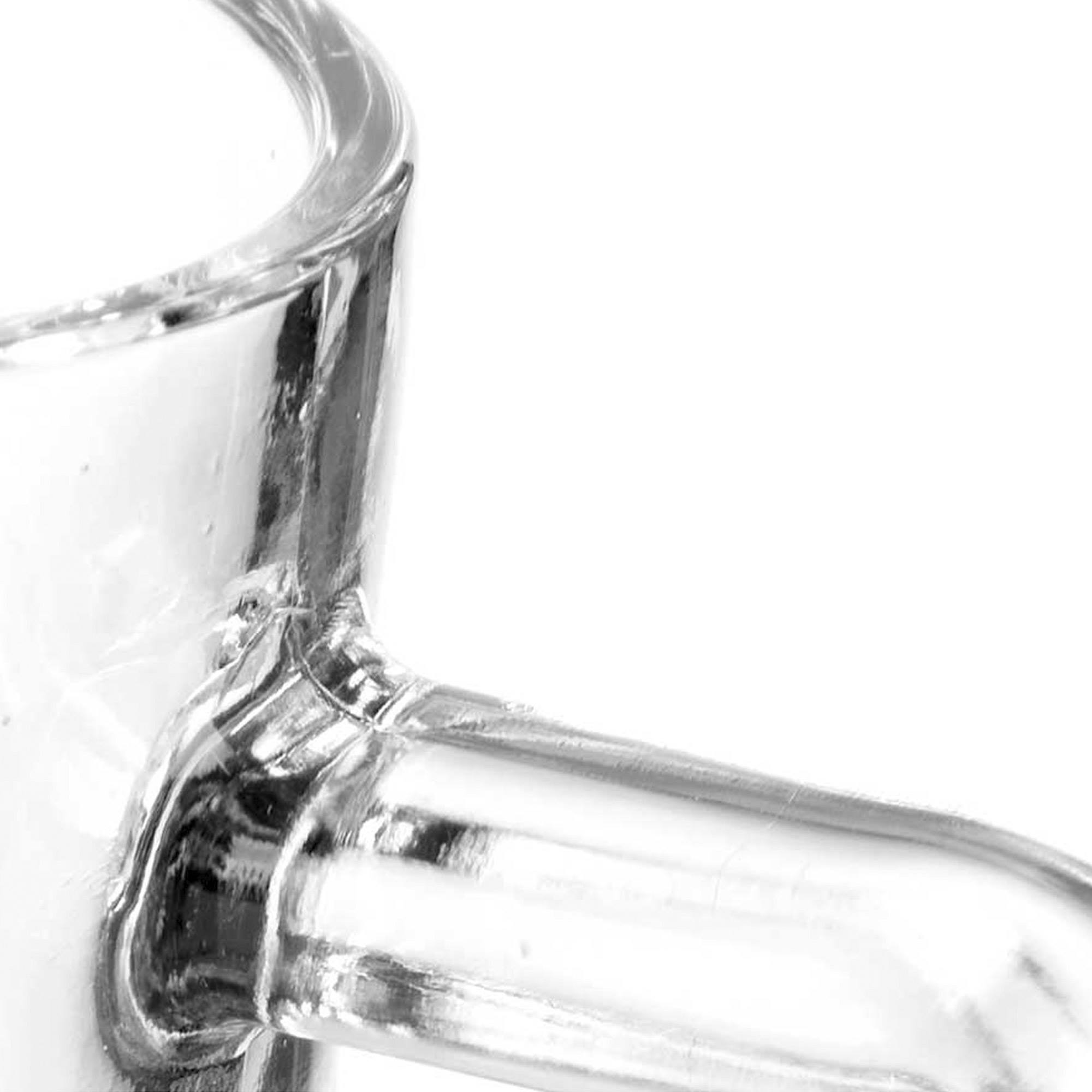 Set 4 tazas vidrio cafe con asa 80ml colección vivalto