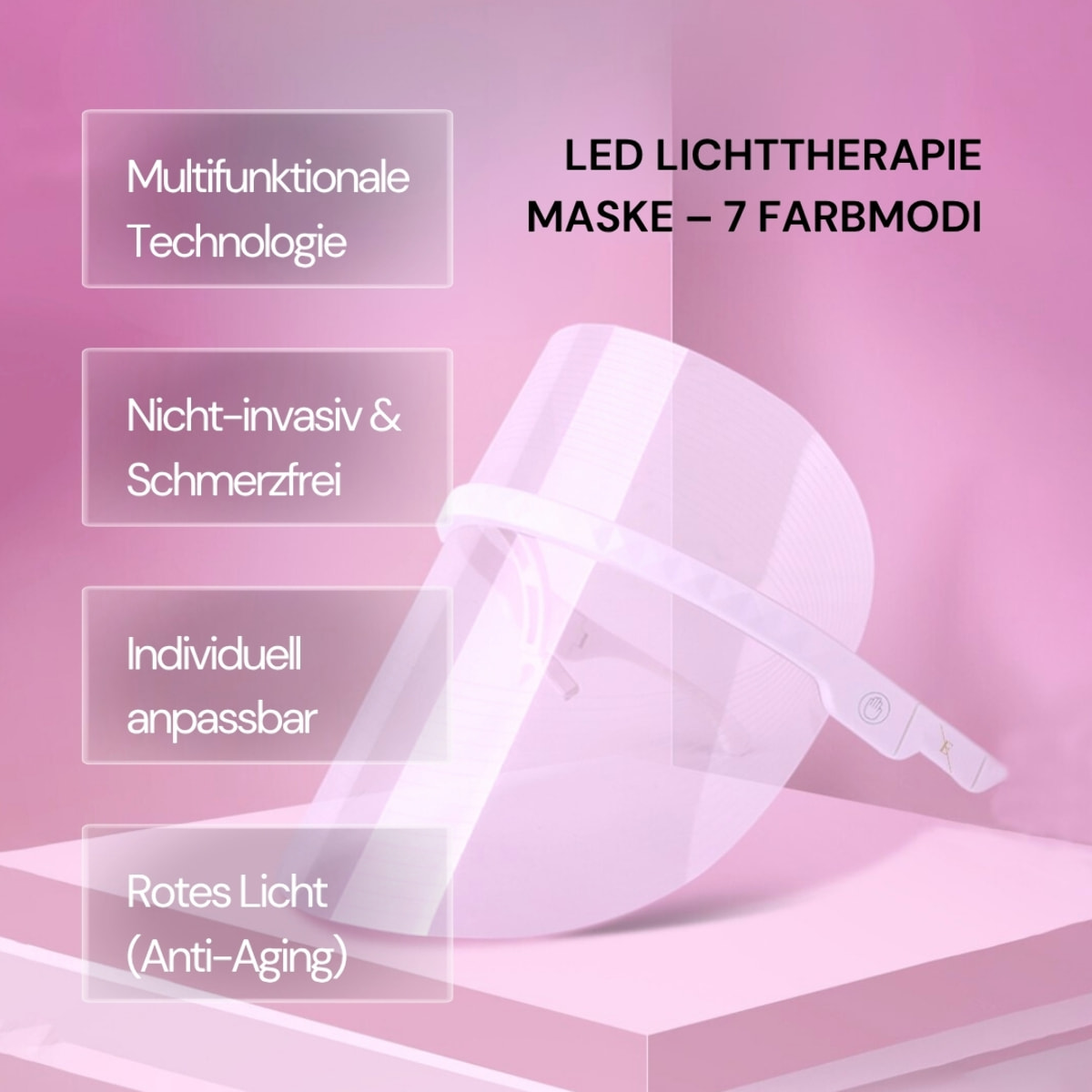 Máscara de terapia de luz LED con 7 colores.