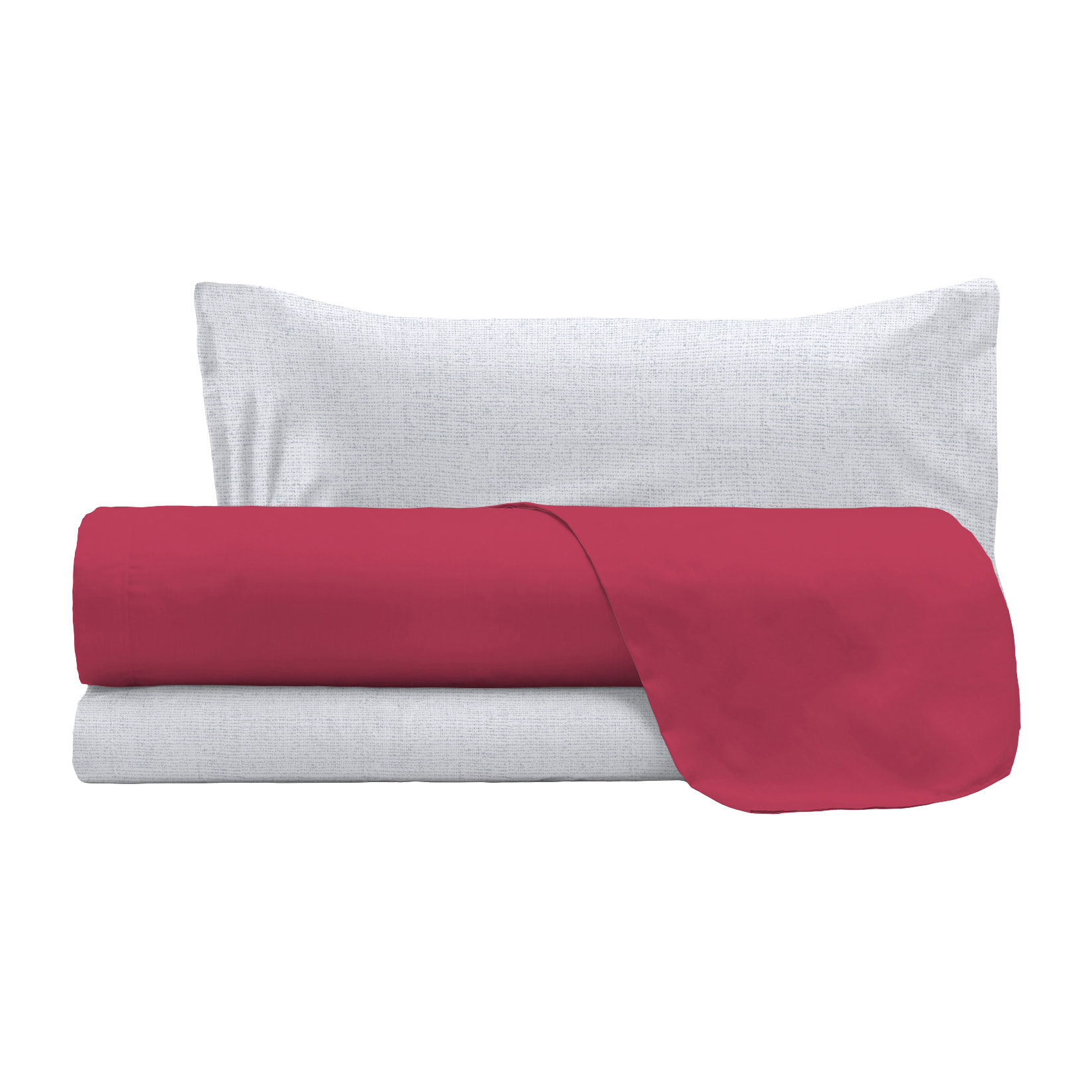 COMPLETO LETTO TRENDY CHIC MADE IN ITALY COTONE- FRAGOLA SINGOLO