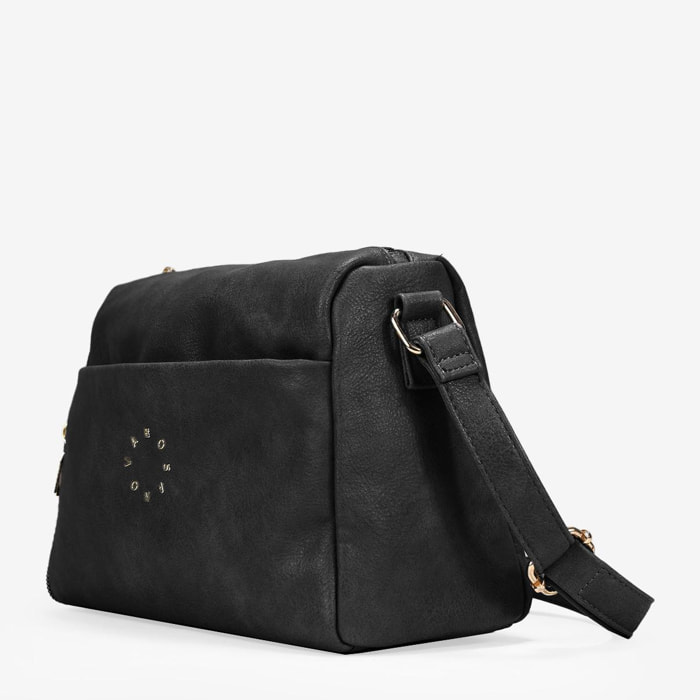 Bolso bandolera negro con cremallera