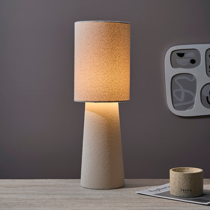 Lampe - HOME DECO FACTORY - Velours - Élégante - Beige
