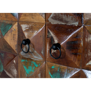 Vitrina de Madera Reciclada 90 Cm Estilo Industrial Moderno