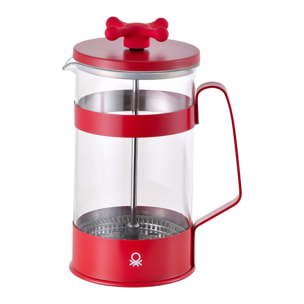 Cafetera con émbolo 6 tazas, 600ml, rojo mate Benetton