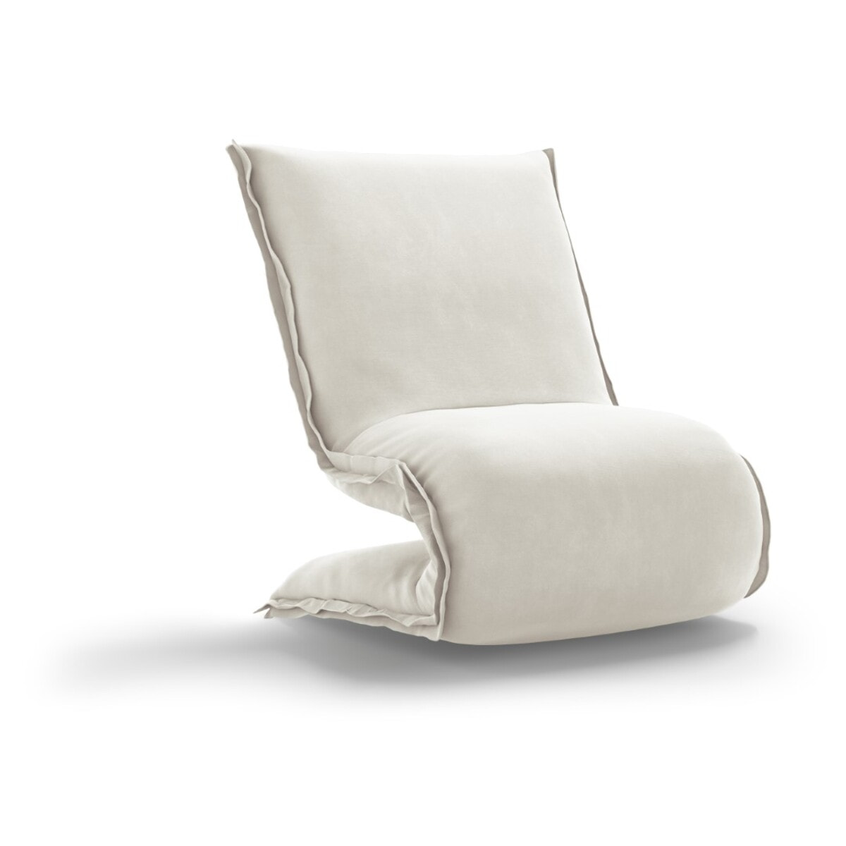 Fauteuil "Adeline" en velours beige clair