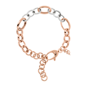 Bracciale Catena Rolo Graduata con Elementi Pavé in Cubic Zirconia