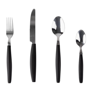 Set de 16 pzs cubiertos en acero inoxidable color negro san ignacio