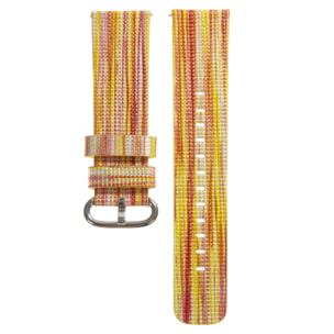 Cinturino universale in pelle rivestita in tessuto colorato per orologi da 22 mm