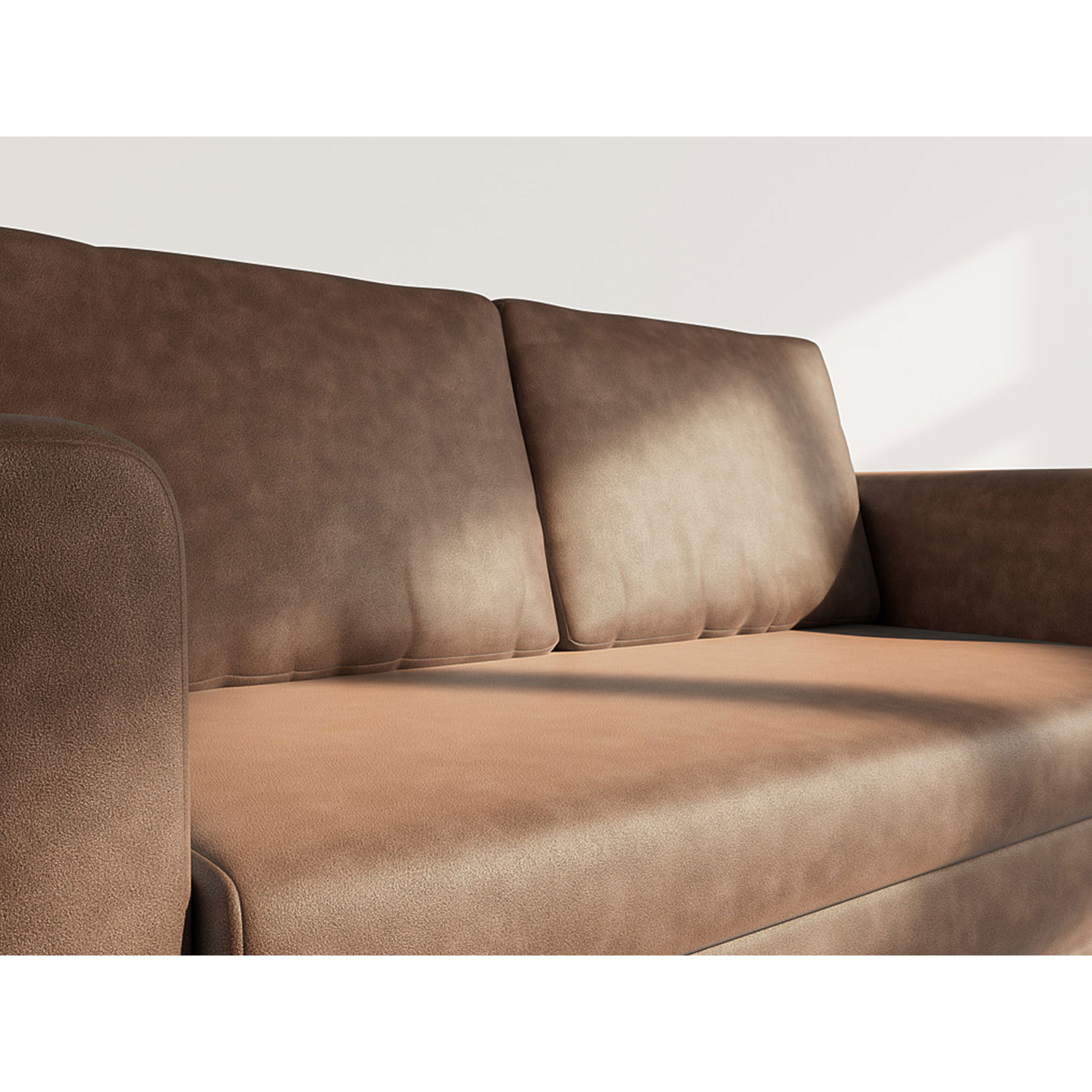 Marilia - canapé 2 places convertible déplimousse en simili - Marron