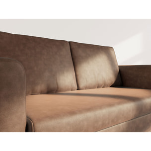 Marilia - canapé 2 places convertible déplimousse en simili - Marron