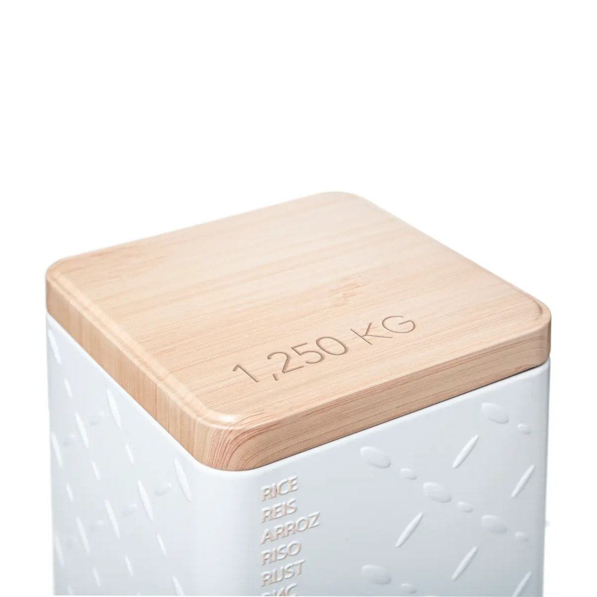 Boîte à riz en métal "Scandinave Nature" blanc