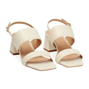Sandalias crema tacón 5,5 cm