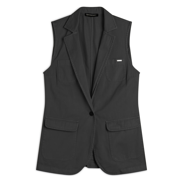 Gilet doppio petto da donna in gabardine