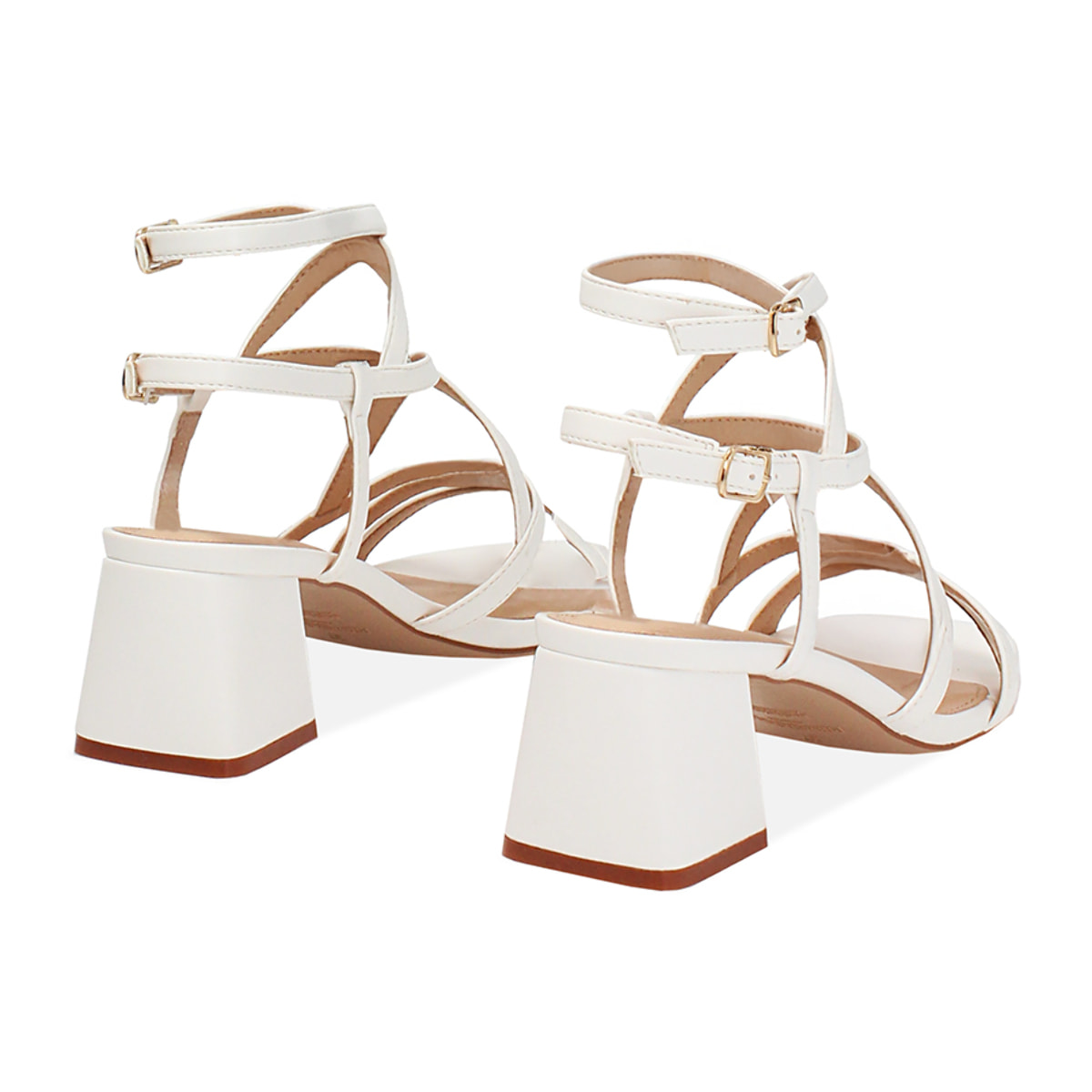 Sandalias blancas tacón 5,5 cm