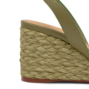 Sandalia destalonada Barby trenzada en rafia natural