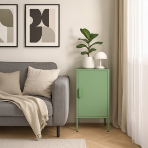 Armadietto basso in metallo 1 anta 35x46x72cm verde salvia - Pop